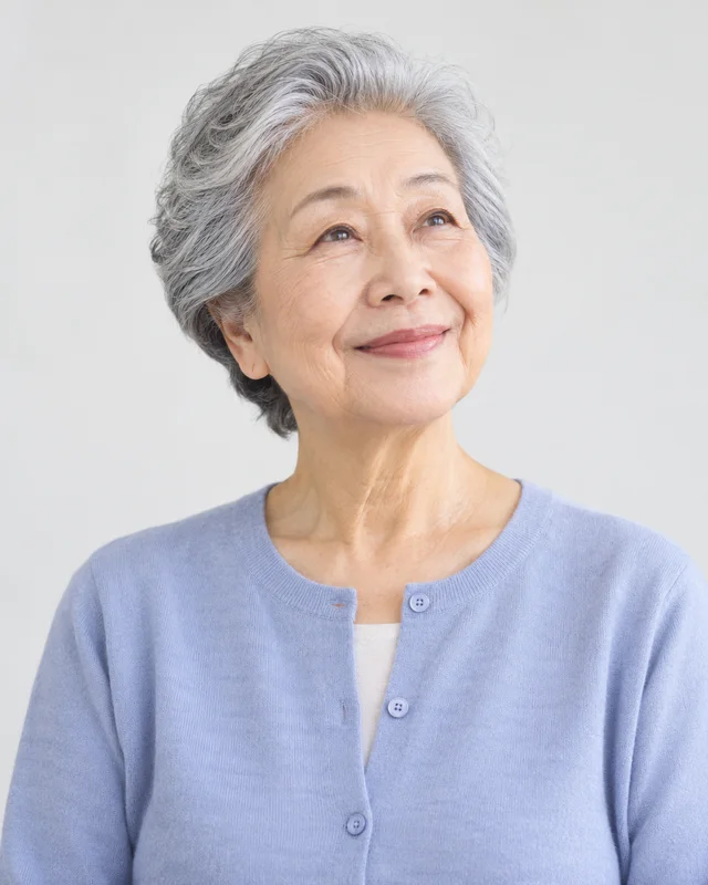 A grandmother smiling